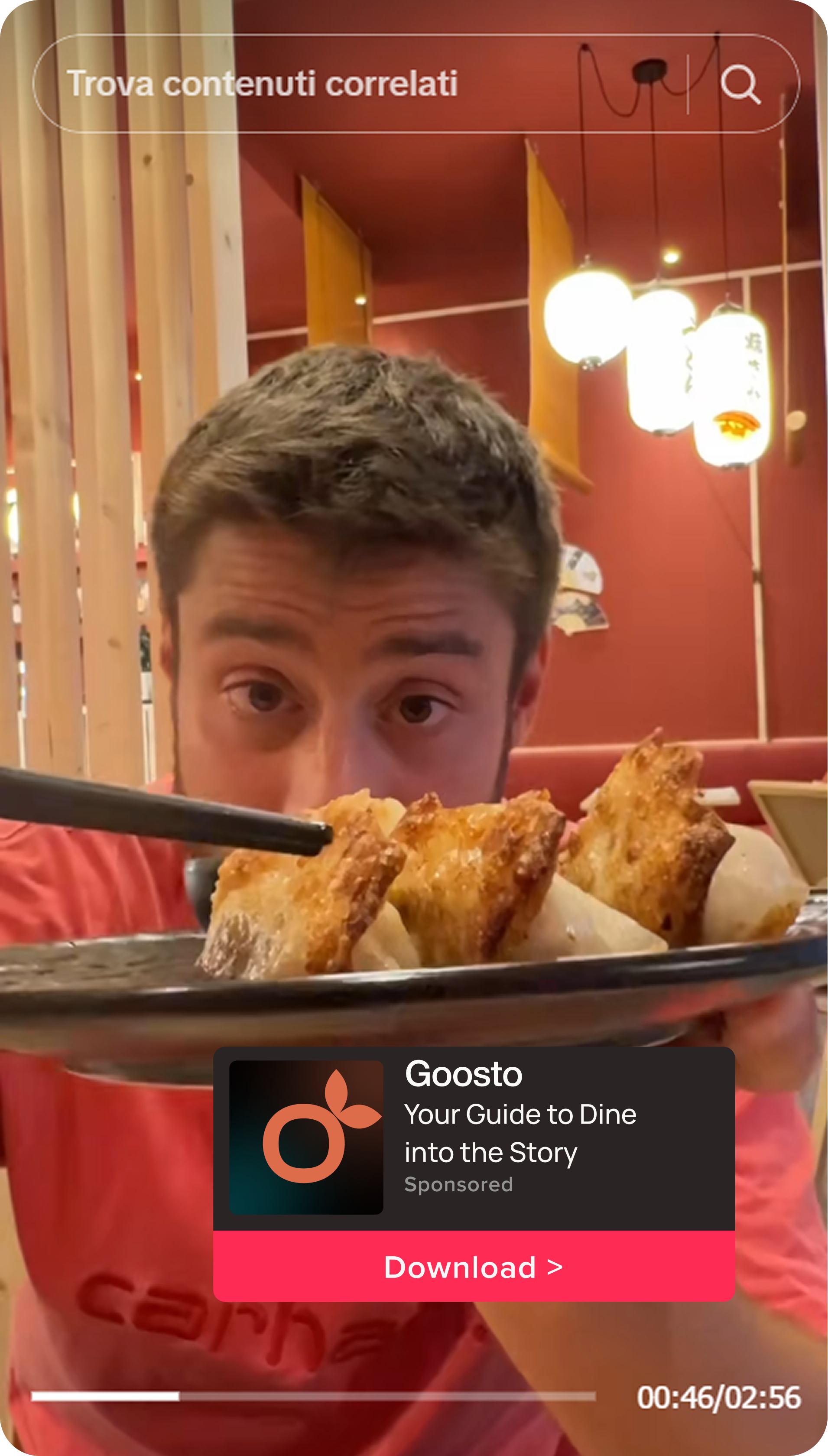 Sponsored story with Goosto download card