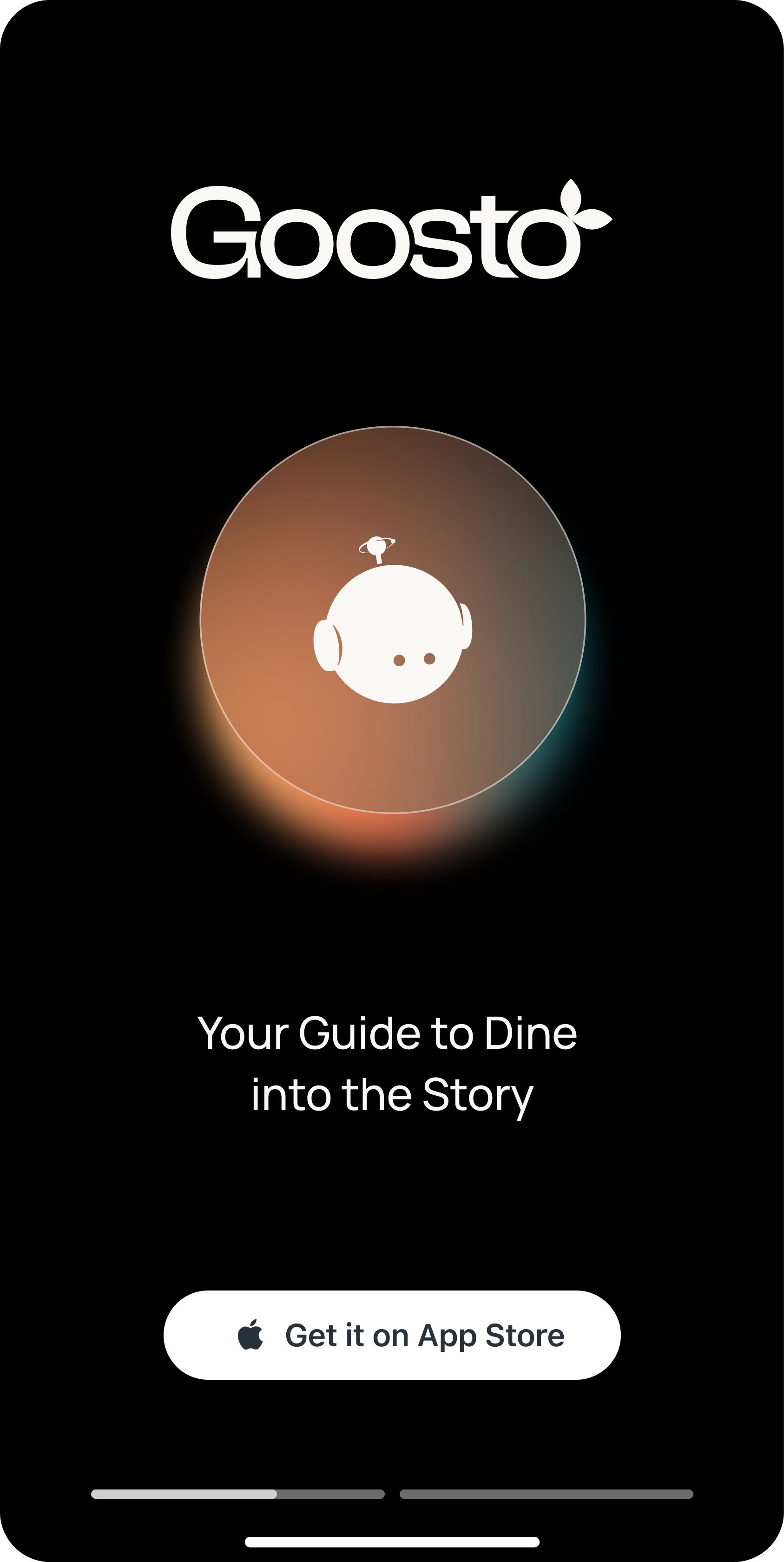 Goosto splash screen: Your Guide to Dine into the Story