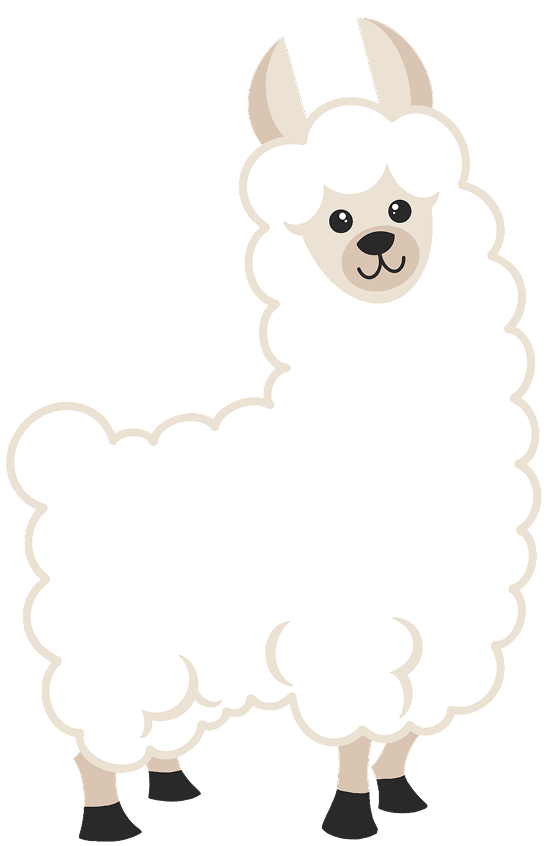 Plain white llama illustration